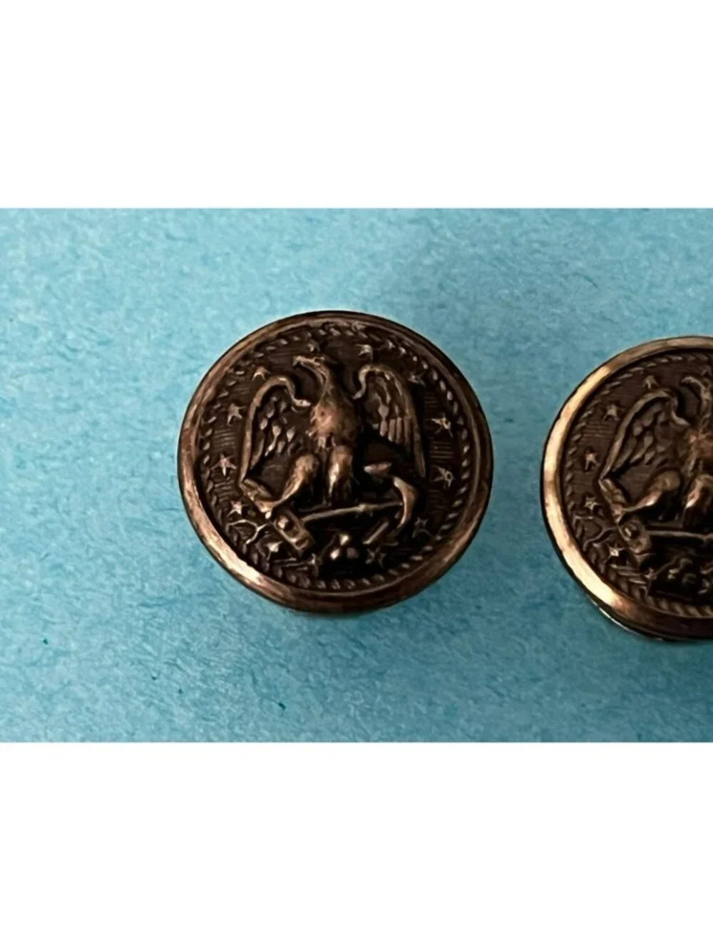 WWII WW2 US Navy Naval Hat Buttons Pair